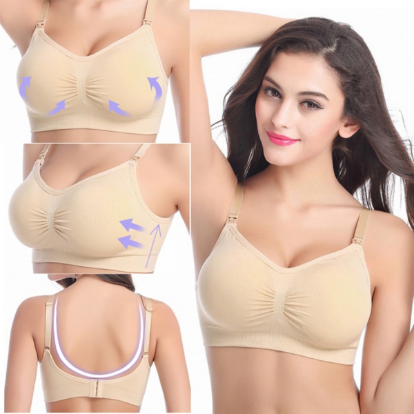 New Spandex Soft no wire Nursing Feeding Maternity Bra Wide Strap 3442